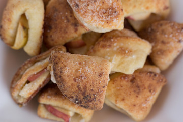 small sweet pies with apples, close-up