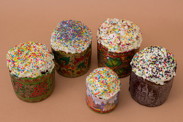 cakes, Easter, Russian Easter pastry, not a beige background studio