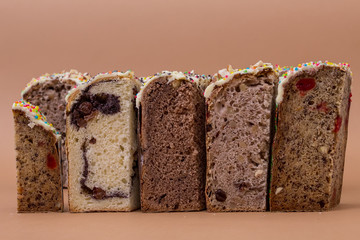 cakes, Easter, Russian Easter pastry, not a beige background studio