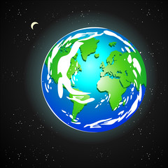 Planet Earth in space. Image of the globe