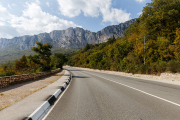 Mountain landscape with road autumn