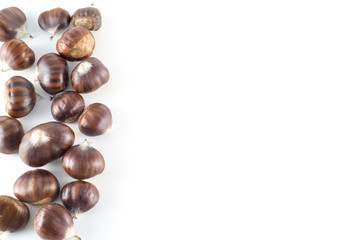 Chestnut (marrons) on white background