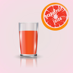 Grapefruit juice. A glass of grapefruit juice
