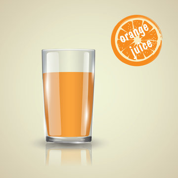 Orange juice. A glass of orange juice