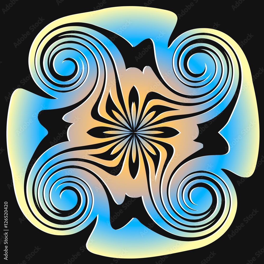 Aufkleber abstract colorful circular pattern on a dark background