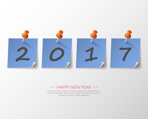 Happy new 2017 year. Greetings card. Colorful design. Vector ill