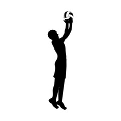 volleyball player silhouette icon image vector illustration design 