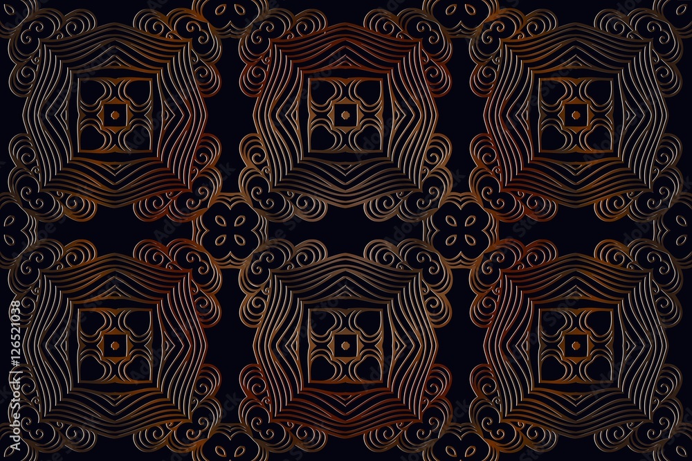 Poster texture, background abstract embossed symmetrical pattern victorian style vector illustration