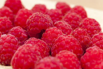Red ripe raspberries