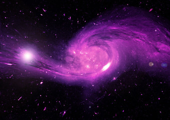 Naklejka premium Stars, dust and gas nebula in a far galaxy
