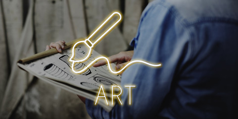 Obraz premium Art Brush Painting Creativity Imagination Skills Concept
