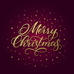 Merry Christmas calligraphic greeting card