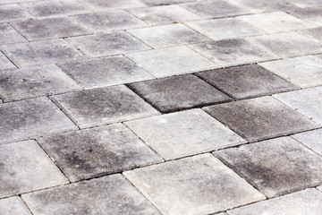 the road from the concrete tiles