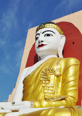 Kyaikpun Pagoda, four giant buddha statues pagoda in Bago, Myanmar