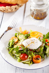 Vegetarian Salad with Poached Egg