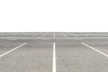 Empty parking lot isolated on white background.  This has clipping path. © yotrakbutda