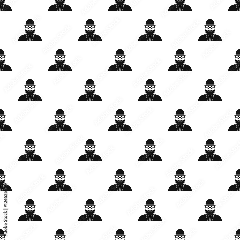 Poster rabbi pattern. simple illustration of rabbi vector pattern for web