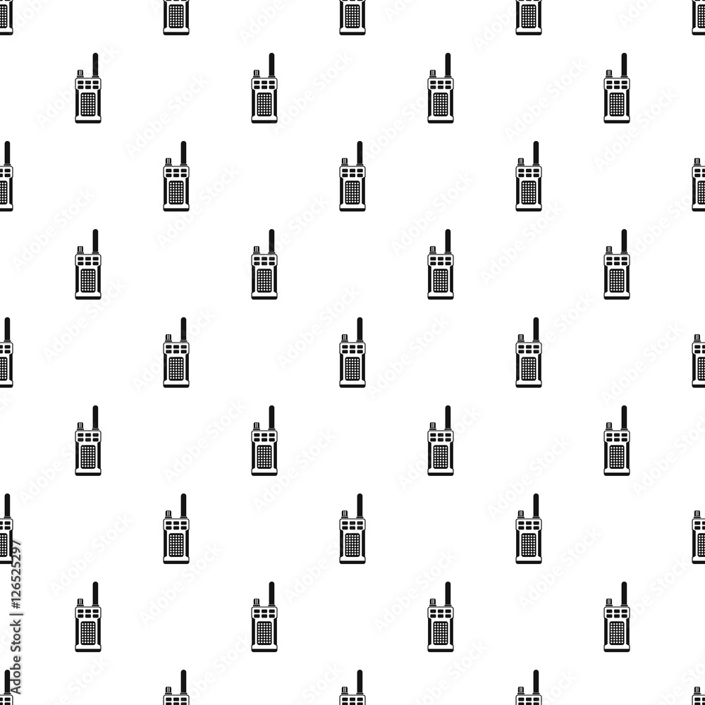 Poster portable handheld radio pattern. simple illustration of portable handheld radio vector pattern for w