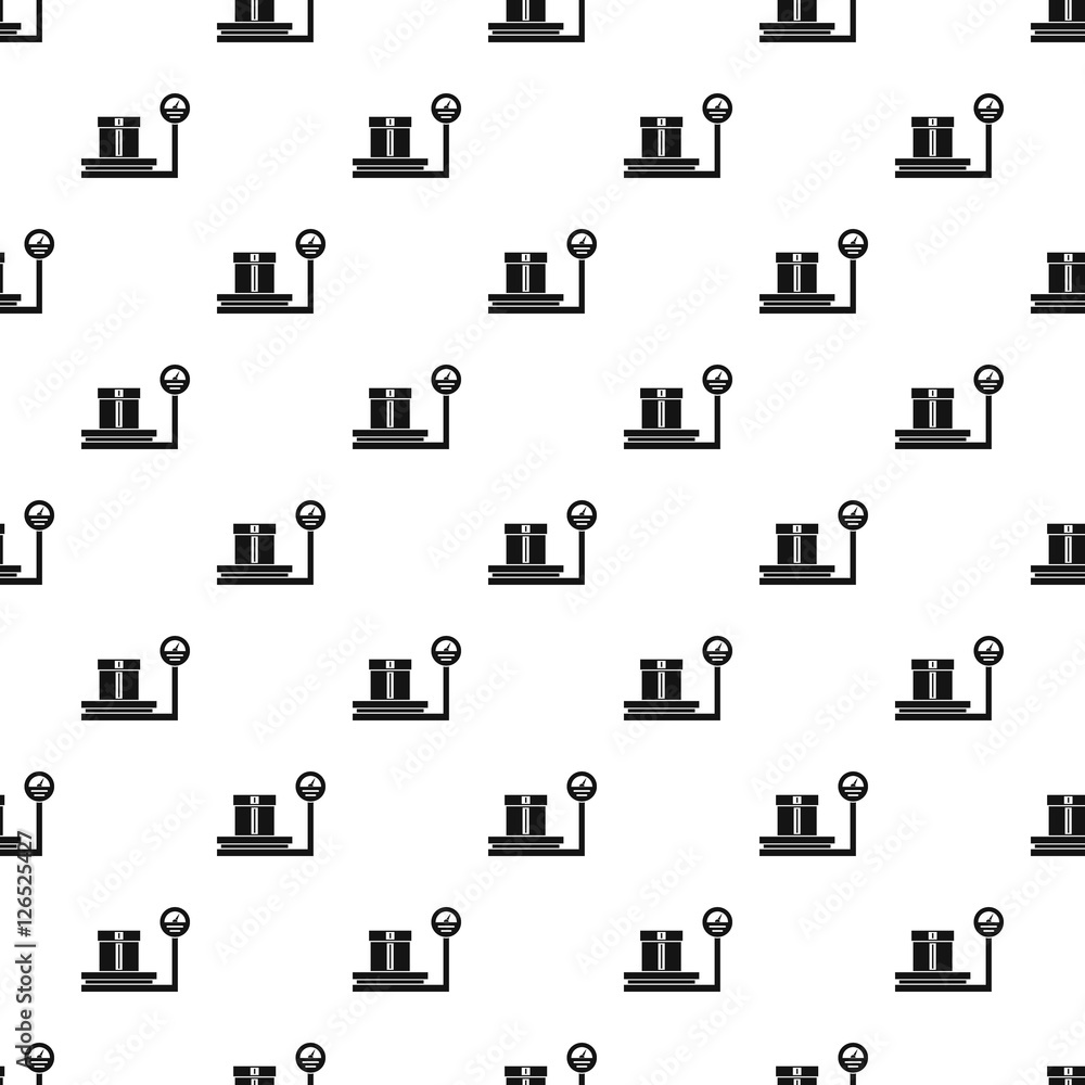 Poster scales for weighing with box pattern. simple illustration of scales for weighing with box vector pat