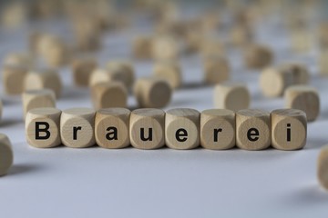 Brauerei - Holzwürfel mit Buchstaben