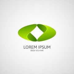 Green ellipse 3d logo design