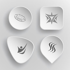 4 images: unique abstract forms. Abstract form set. White concav