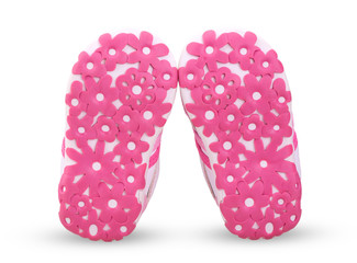 baby pink shoes, soles of flowers