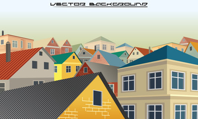 City Roofs. Vector Background