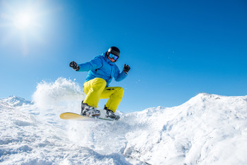 Snowboarder jumping - 126527833