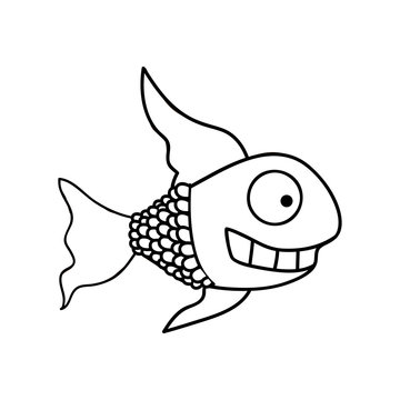 fish cartoon icon image vector illustration design