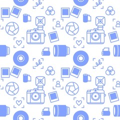 photographer devices seamless pattern