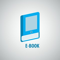 E-book flat icon. Vector logo template