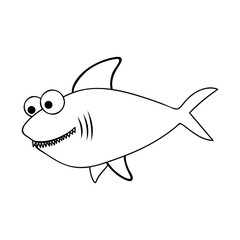 shark fish cartoon icon imagevector illustration design 