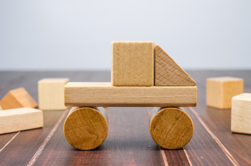 Truck wooden toy blocks