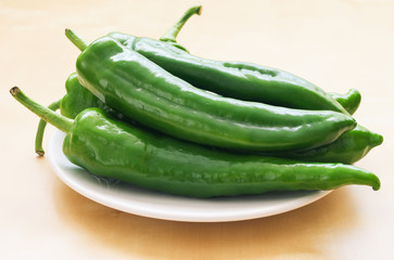 Organic long green peppers