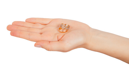ring on a female palm