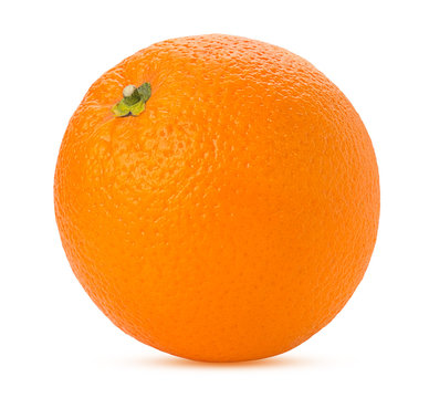 Whole orange fruit isolated on white fresh and juicy