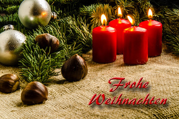 Frohe Weihnachten 4 Kerzen