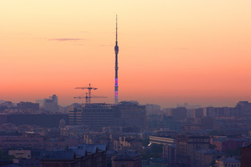 View of the city from a tall building