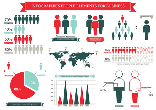 Collection Of Infographic People  Elements For Business.Vector I