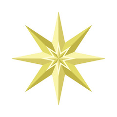 Obraz premium Eight-pointed Star Illustration in Flat Design