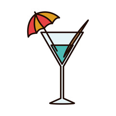 silhouette with drink cocktail glass vector illustration
