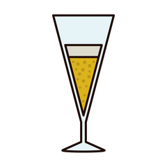 silhouette with champagne cup tulip vector illustration
