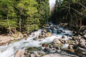River Ullu-Murudzhu in Dombai, Karachai, Caucasus, Russia.