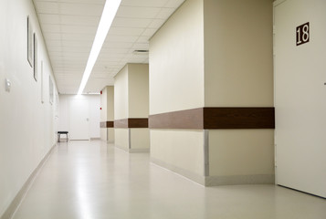 empty hospital corridor - Powered by Adobe