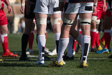 Rugby players standing