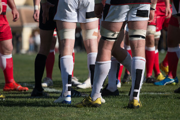 Obraz premium Rugby players standing