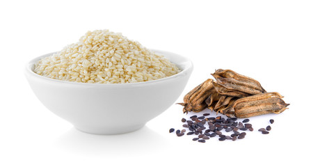 sesame on white background