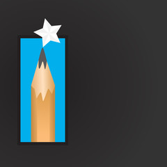 Pencil and star background