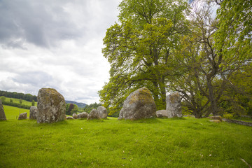 Croft Moraig Stein Kreis, in der Nähe von Aberfeldy, Perthshire. Geschätzt auf ca. 3000BC © hardyuno